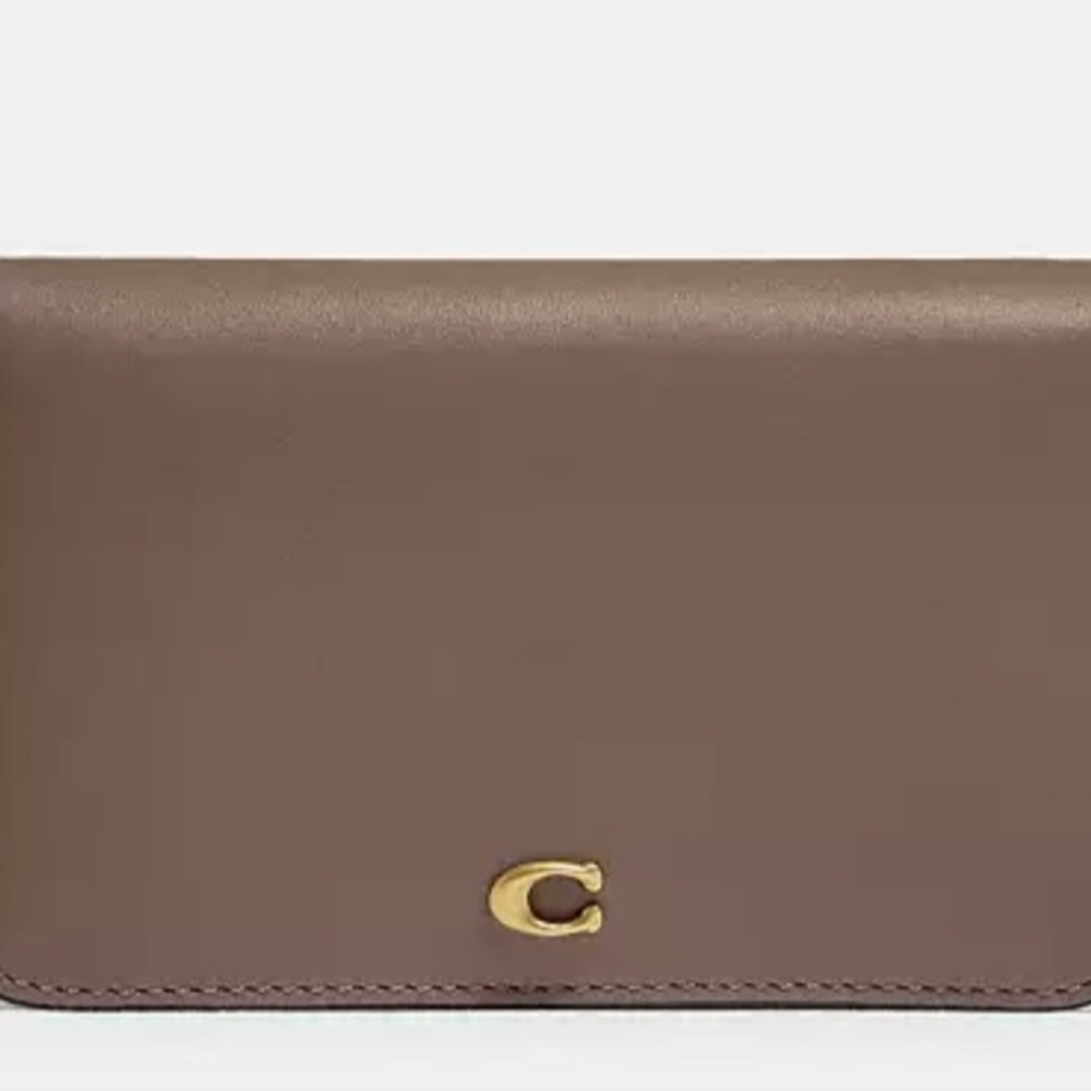 Coach Slim Card Case- Dark Stone